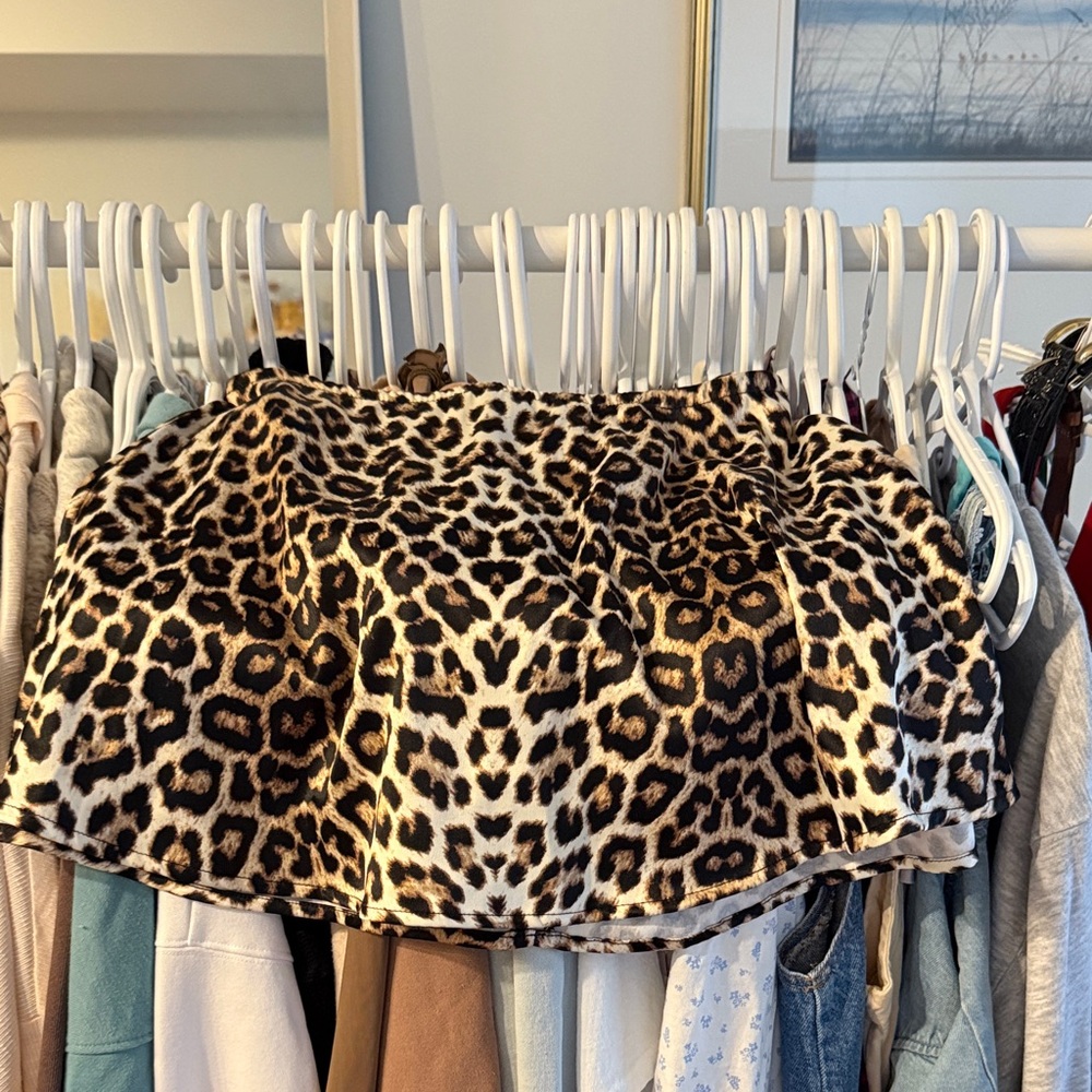Leopard Print Mini Skirt